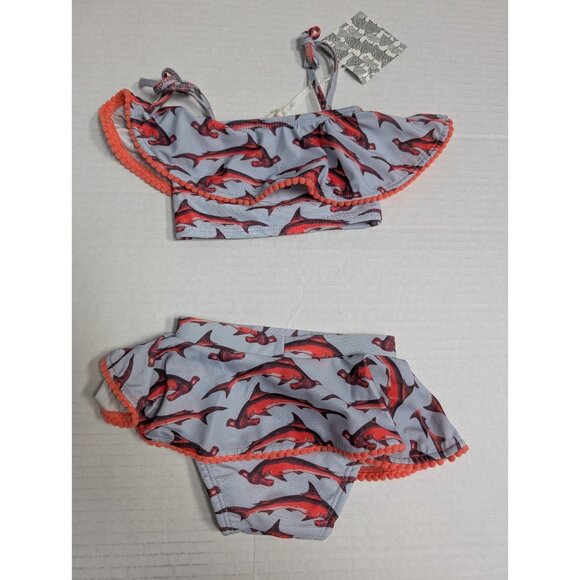 Kate Quinn Kids Swim Bikini in Gray and Red - Picture 2 of 2